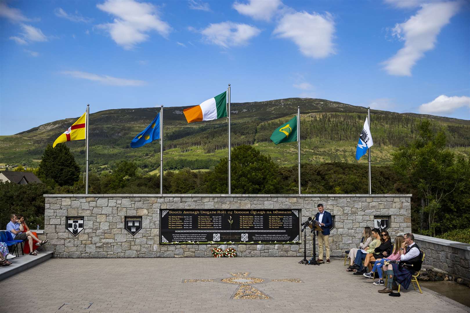 John Finucane addresses Sunday’s commemoration (Liam McBurney/PA).