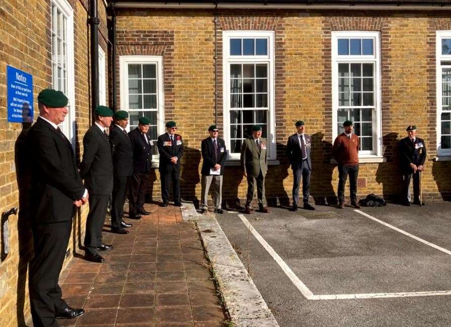 Those in attendance at the Deal Remembrance service socially distanced