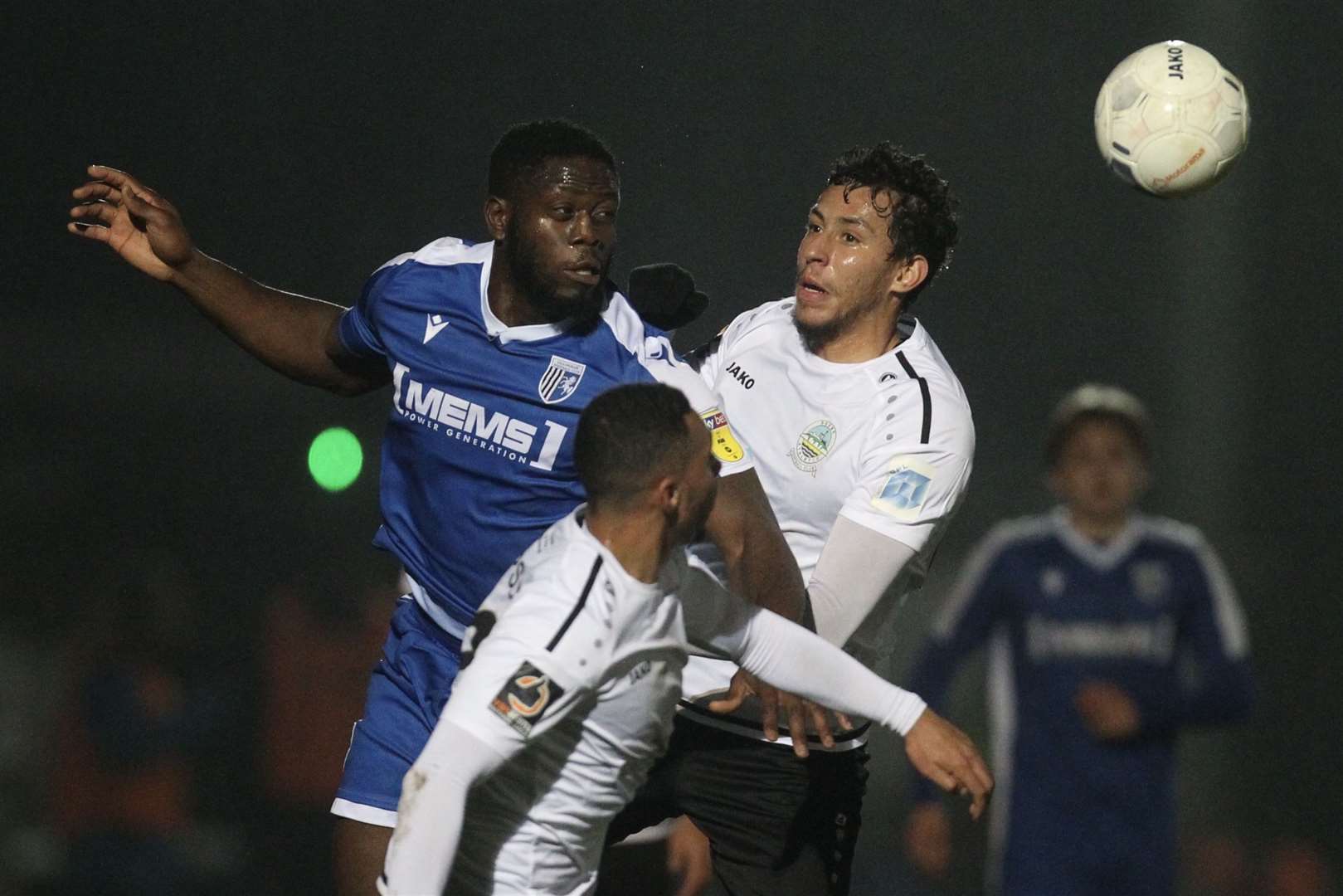 John Akinde in action for the Gills at Dover Picture: Julian Hart/KentProImages