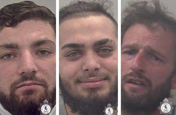 Ion Vasile, Denis Calin and Robert Maytum have been jailed after admitting to aggravated burglary in Luton Road, Chatham. Picture: Kent Police