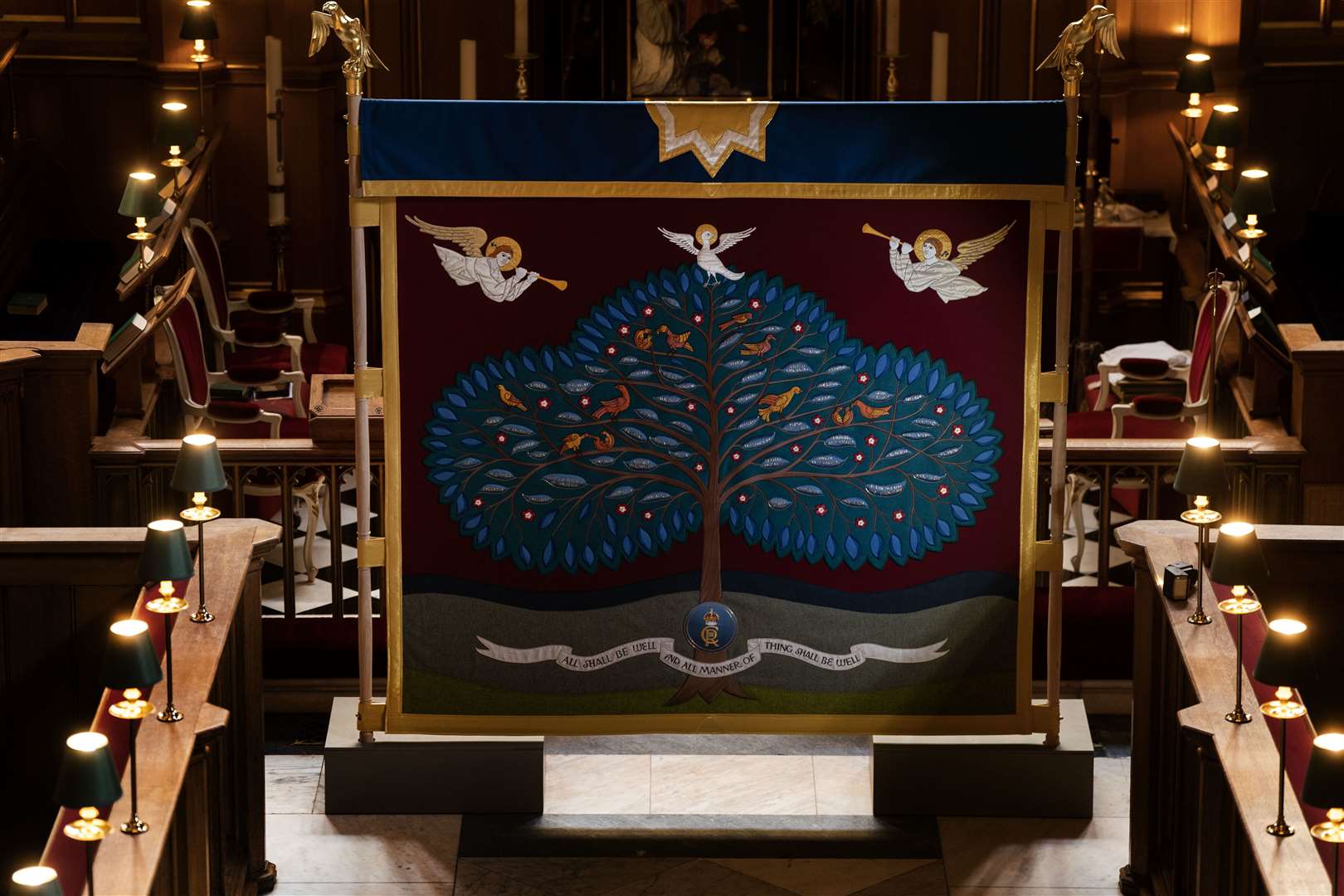 The anointing screen (Victoria Jones/PA)