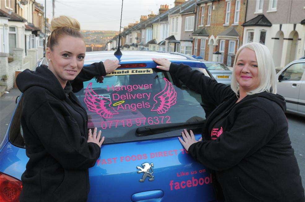 Hangover Angel Donna Docherty with driver Nadine Pearce.