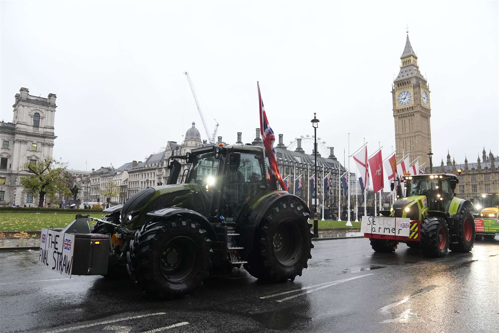 A small number of tractors took part in the demonstration in November with more expected on Wednesday (Andrew Matthews/PA)