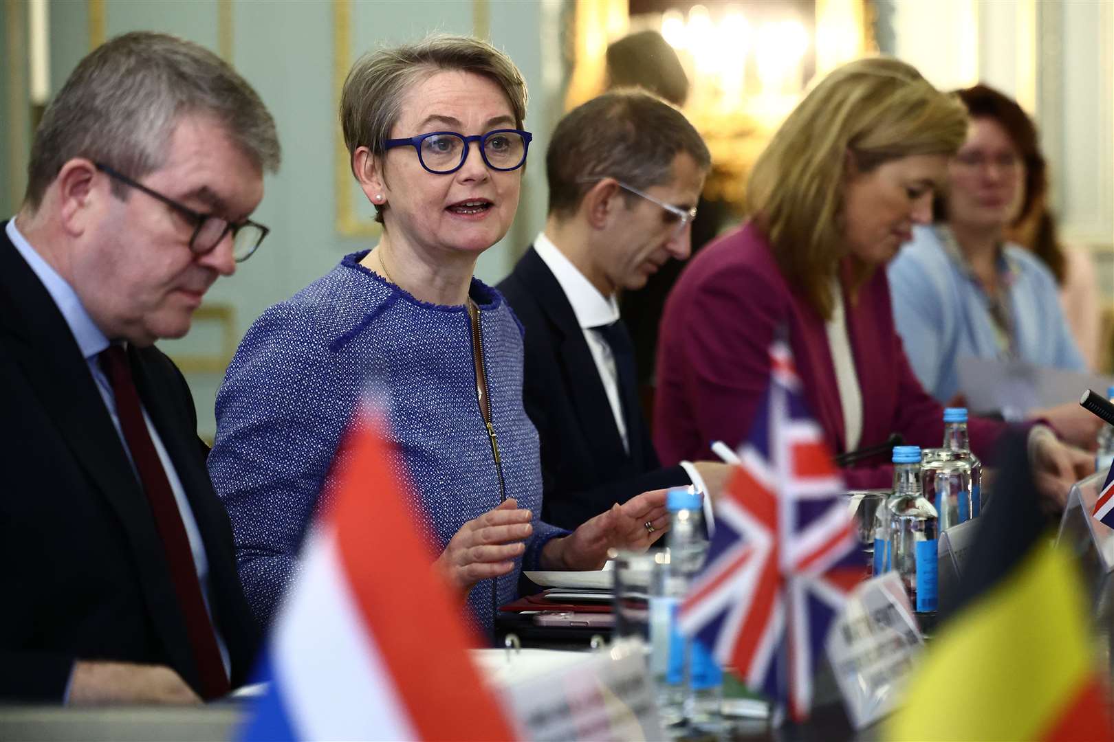 Home Secretary Yvette Cooper (second left) during a Calais Group meeting, co-chaired by the UK and Germany, in London (Henry Nicholls/PA)