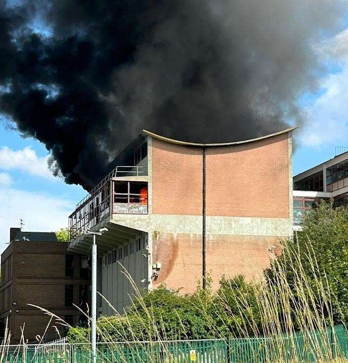 A fire at the former St John Fisher school in Ordnance Street, Chatham earlier this week