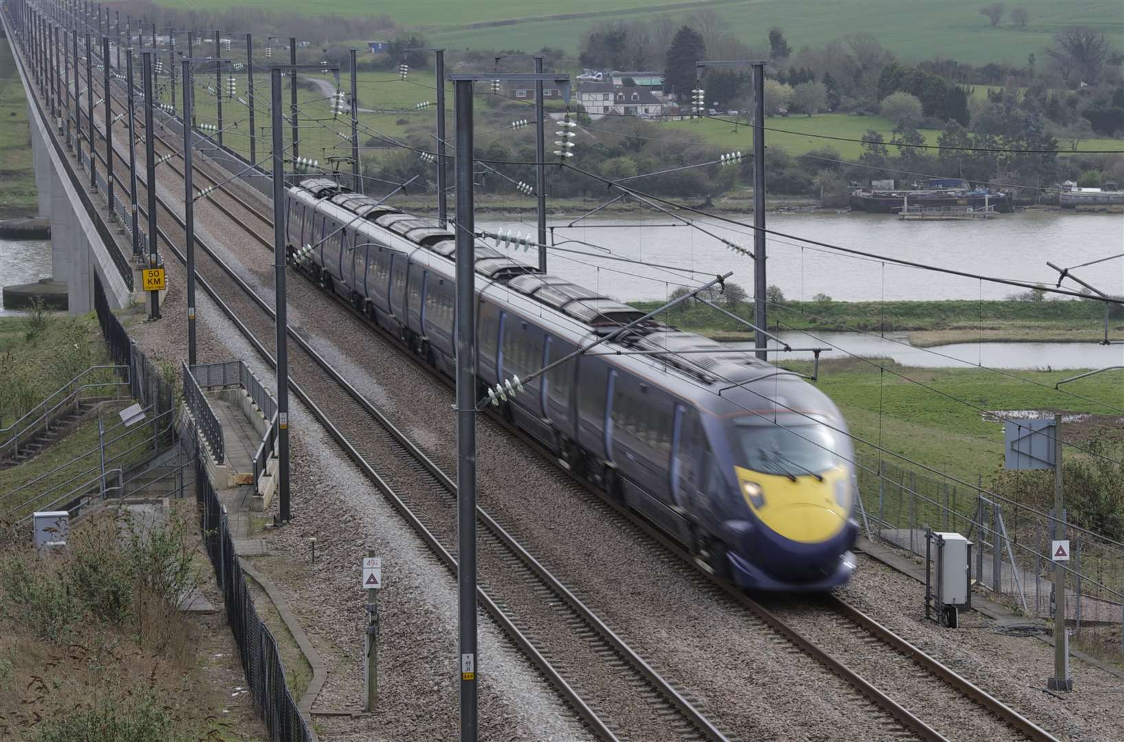 A Southeastern high-speed train travels on HS1 over the River Medway. Picture: Andy Payton