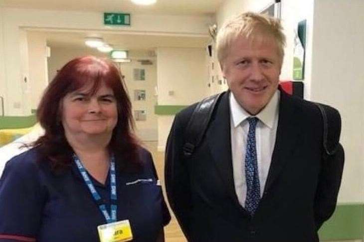 Sara Dee Trollope with Prime Minister Boris Johnson (Family handout/PA)