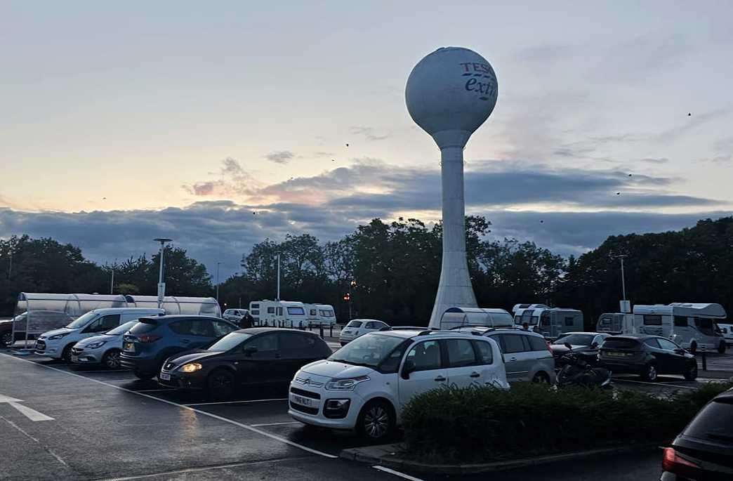 A group of travellers have pitched up in the Tesco car park