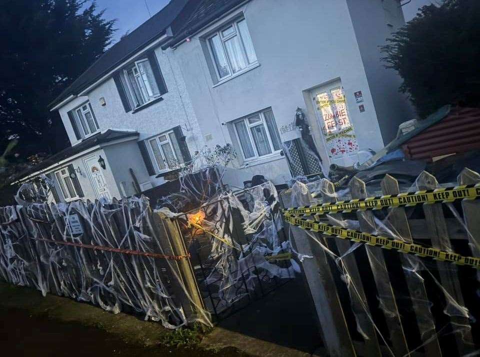 Zoey Aldous and daughter Elsa have been adding decorations each day to their home in Sycamore Road, Dartford. Picture: Zoey Aldous