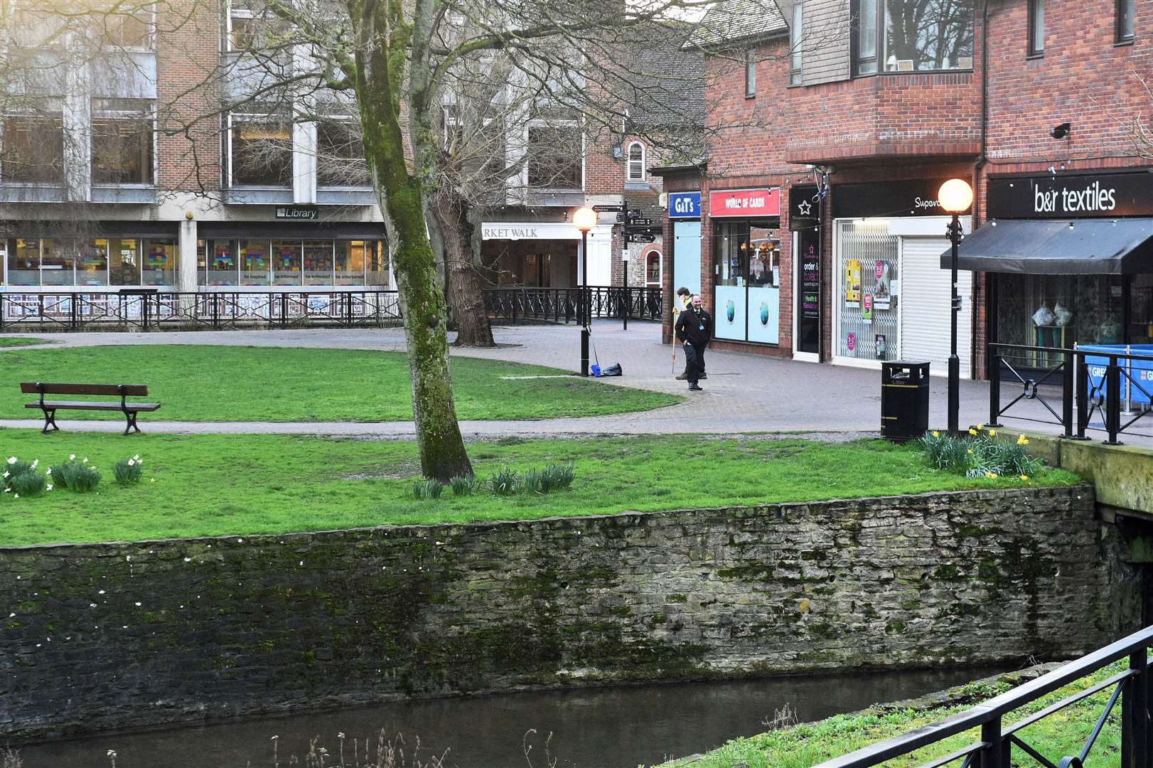 A view of The Maltings in Salisbury where former Russian spy Sergei Skripal and his daughter, Yulia, collapsed after they were poisoned with Novichok (Ben Birchall/PA)