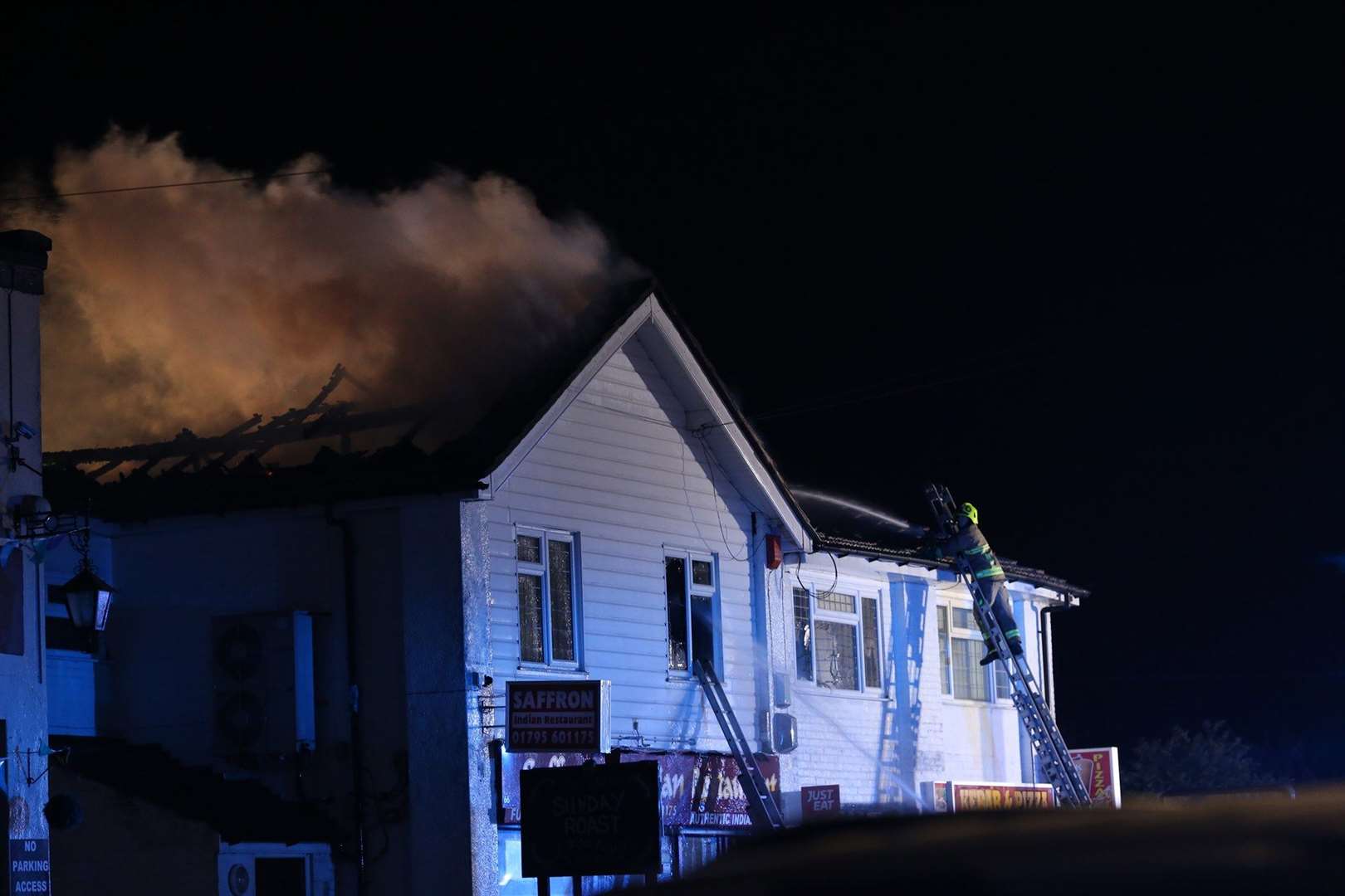 The flames took hold of the two-storey property Credit to LauraKay Bunnett (16267832)