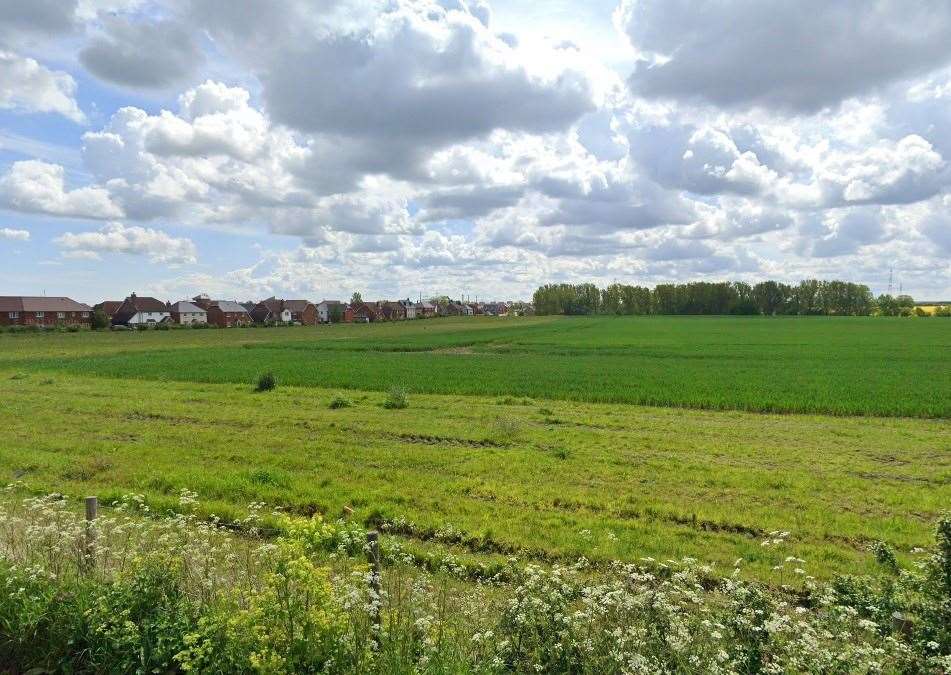 Up to 570 homes could be built on agricultural land by Sheppey Way in Iwade. Picture: Google