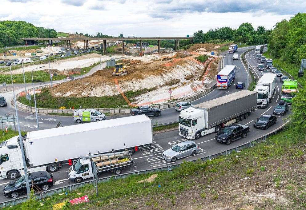 M2 slip road closures at Stockbury roundabout junction upgrade along