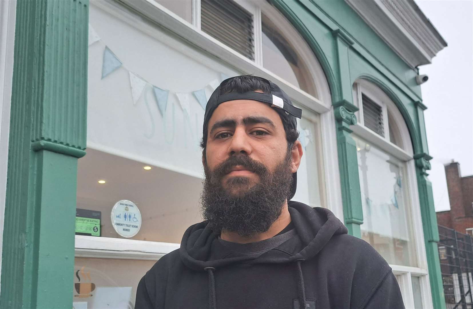 Alaa Eldin outside the Sunrise cafe in Dover