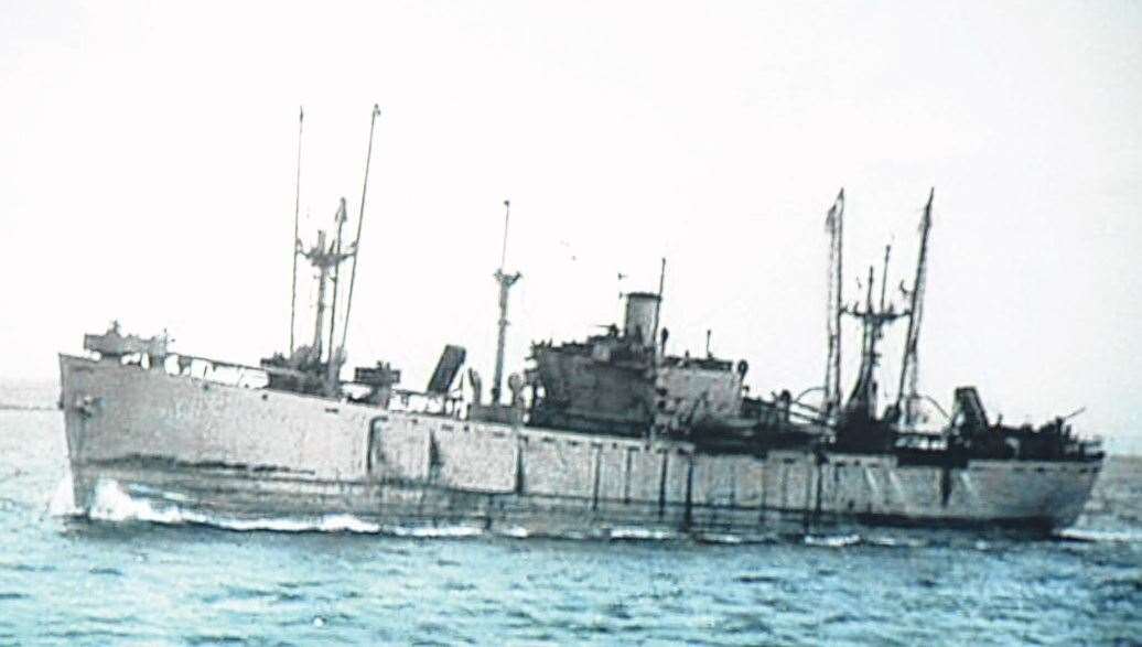 The SS Richard Montgomery under sail on its way to Sheerness.Picture courtesy of Ken Rowles