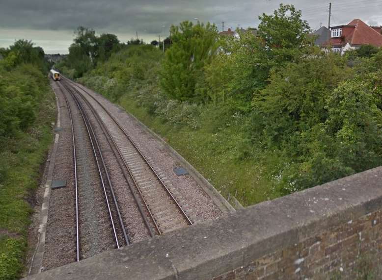 The railway line near Joy Lane, Whitstable