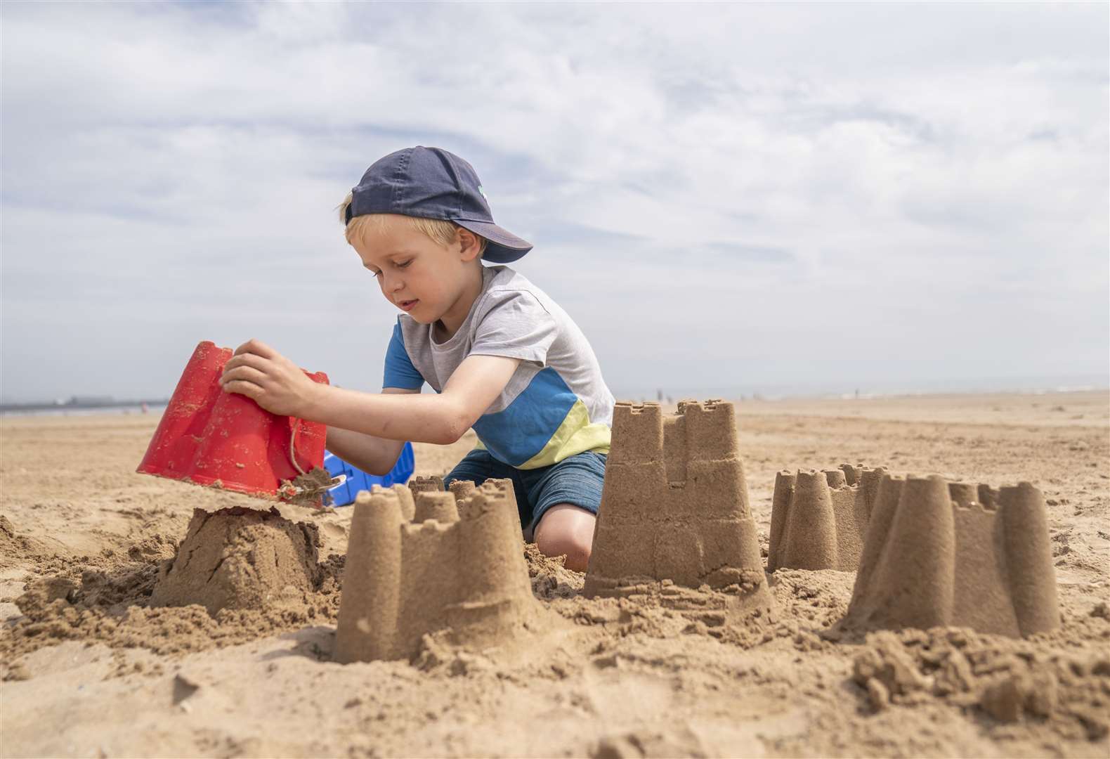 Jack Harris enjoys the hot weather on Bridlington beach (Danny Lawson/PA)