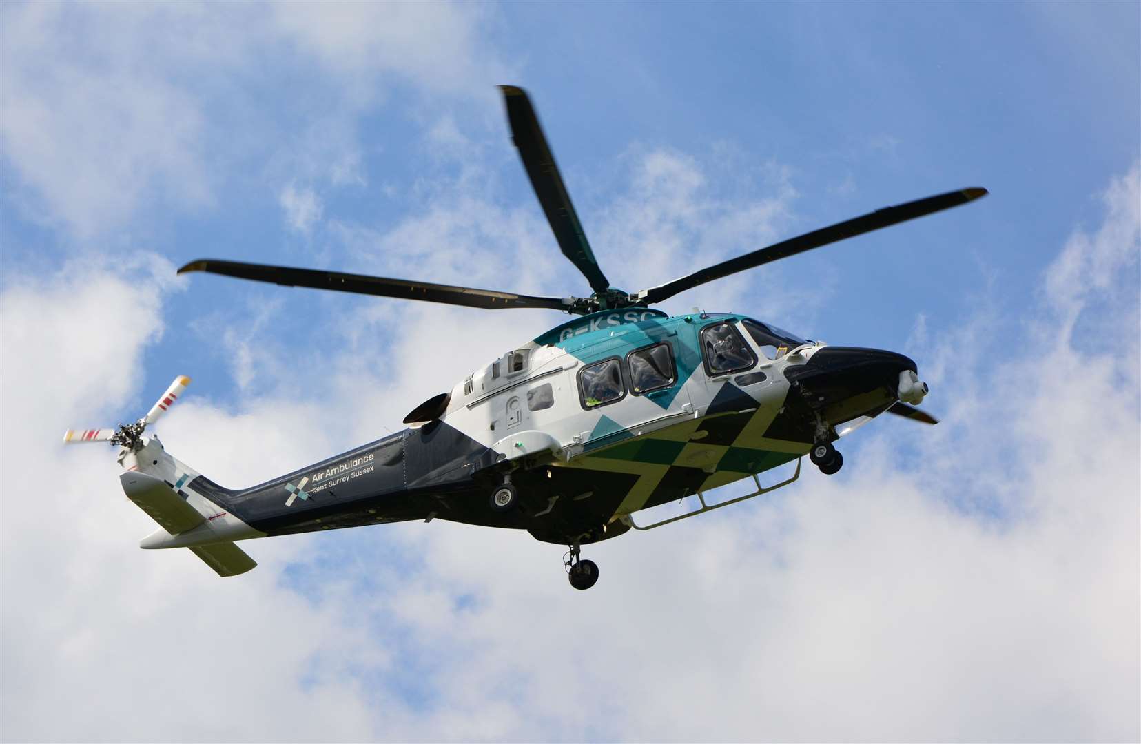 An air ambulance landed at the scene on the A20 Ashford Road in Lenham after a biker was seriously injured in a crash. Stock image