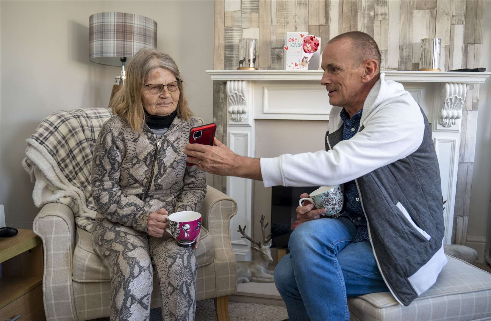 Michael Felton with his mother-in-law Nadia (Peter Byrne/PA)