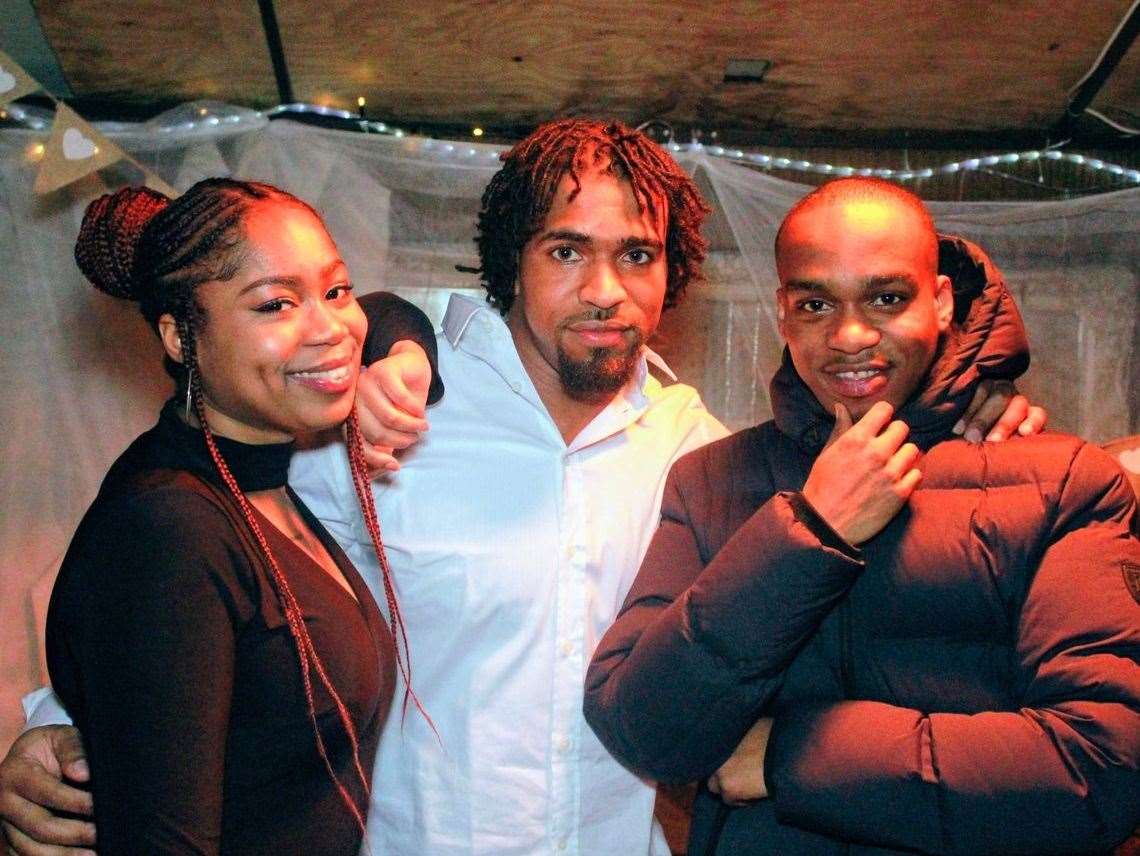 Andre Bent, right, with sister Michaela and cousin Louis