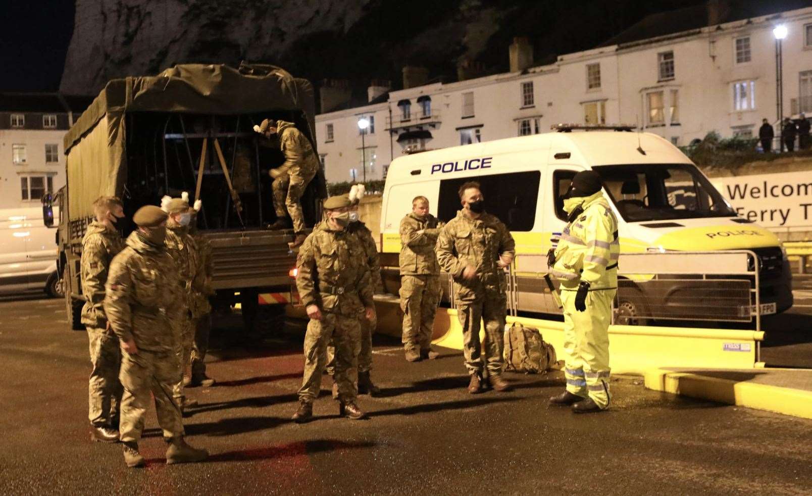 The military arrived at Port of Dover to queues of hundreds of lorries Picture: UKNIP
