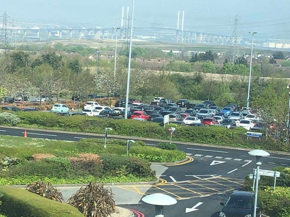 The devices were stolen from vehicles parked in the staff car park at Darent Valley Hospital. Picture: Darent Valley Hospital/Facebook