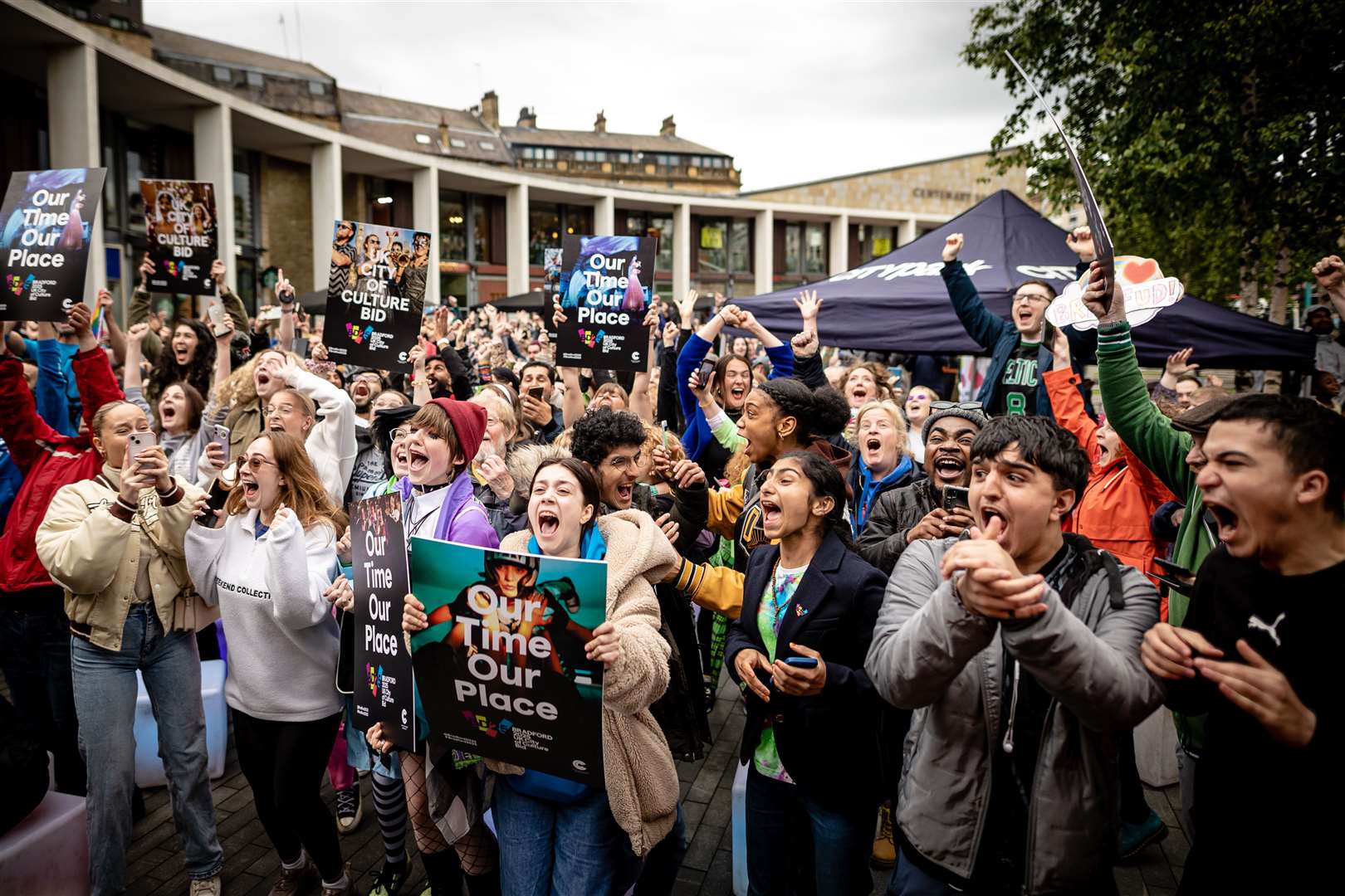 Celebrations got underway in Bradford as it was named the UK City of Culture 2025 (Karol Wyszynski/PA)