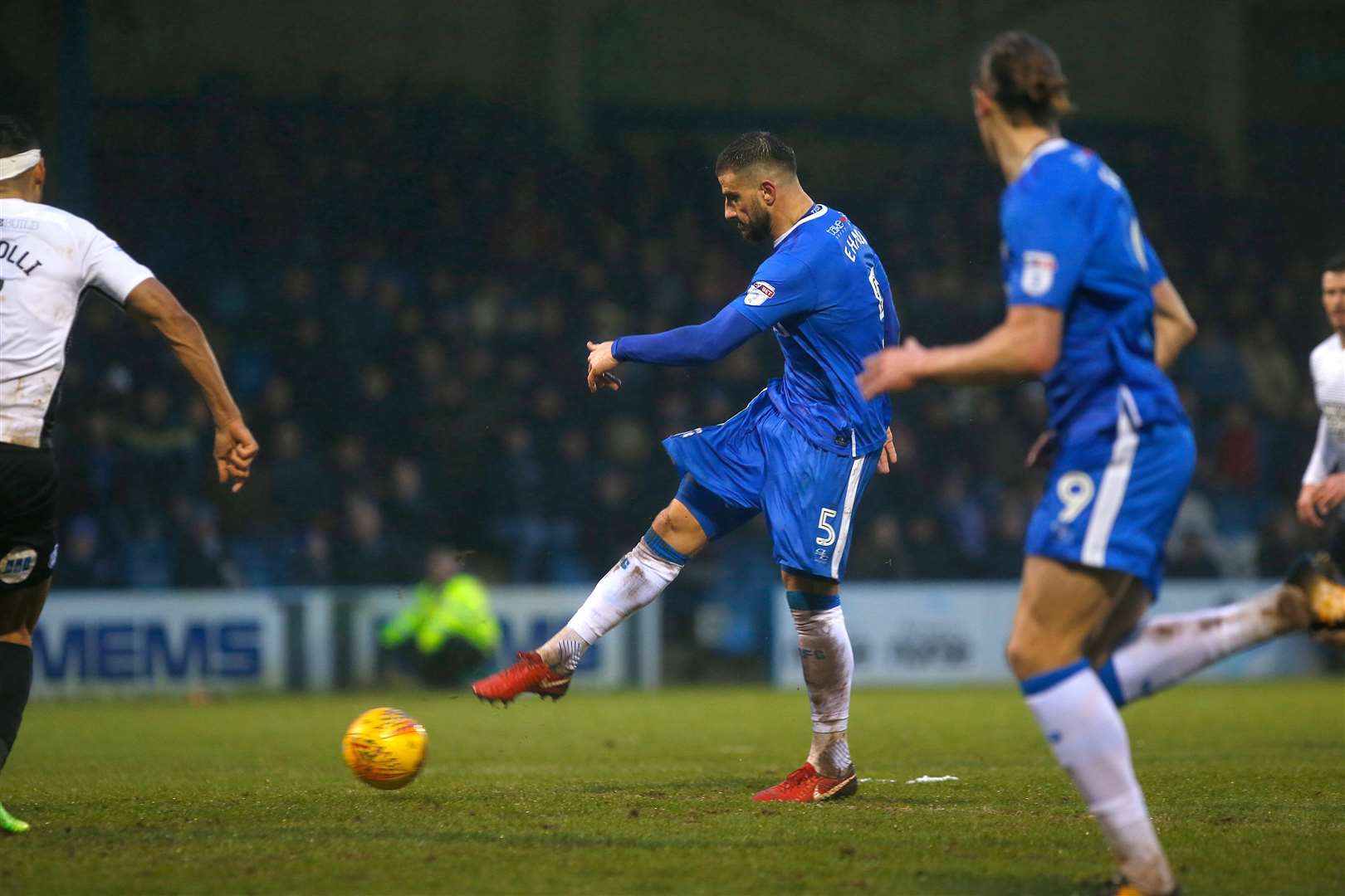 Gillingham defender Max Ehmer scores the equaliser Picture: Andy Jones