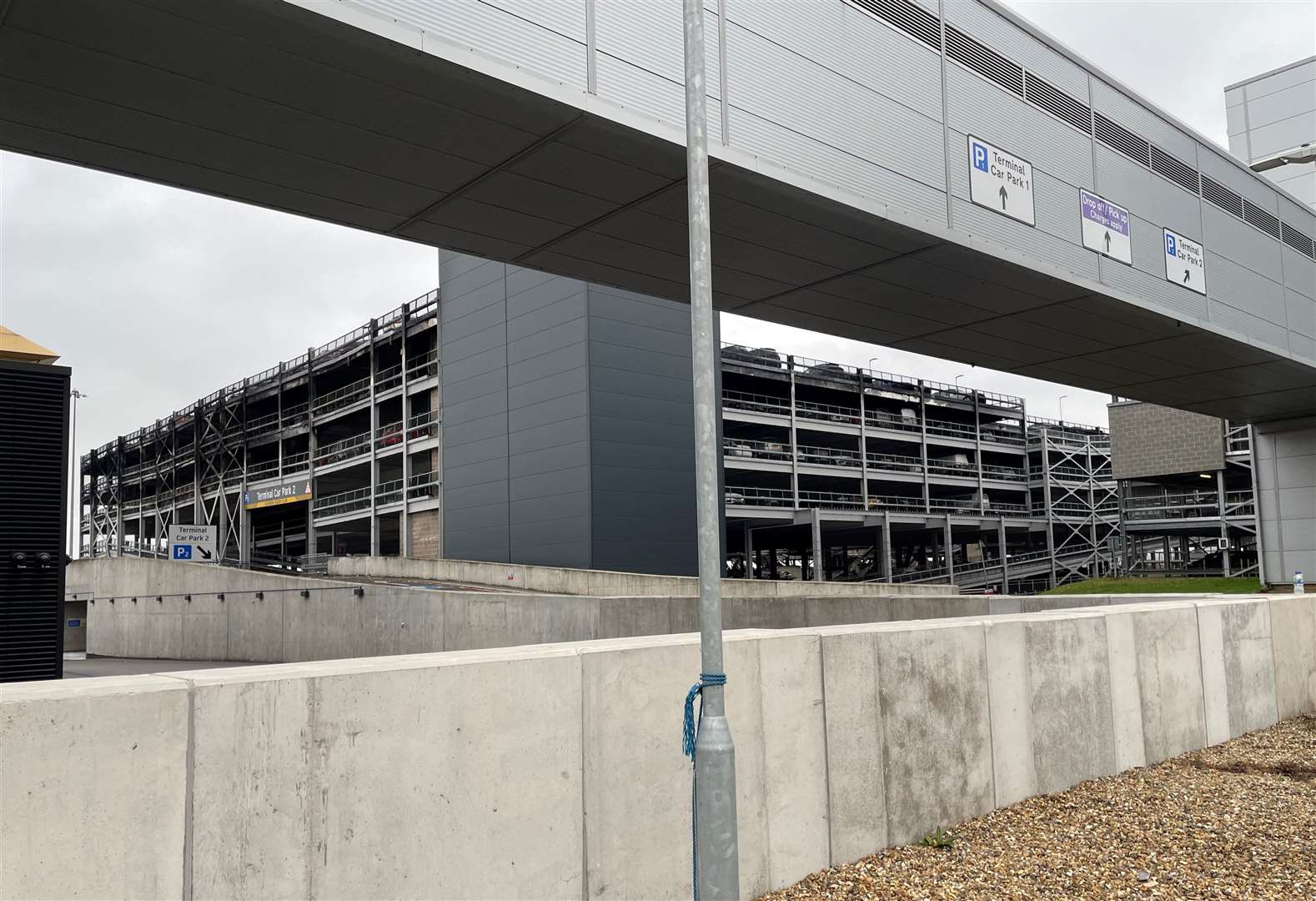 Luton Airport was closed after a fire ripped through its new multi-storey car park (Sam Russell/PA)