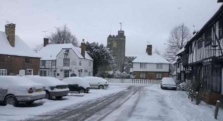 Ice and snow at Chilham near Canterbury. Picture: CHRIS DAVEY