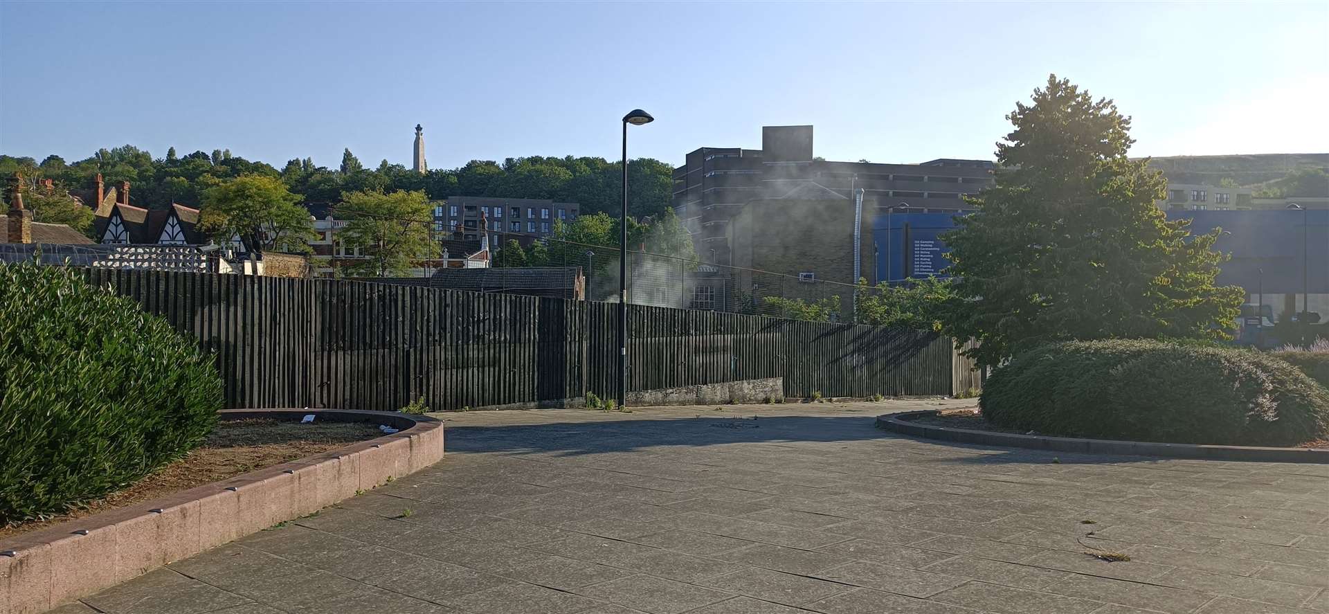 Smoke could be seen billowing from a shop in Church Street, Chatham. Picture: Janet Rawbone