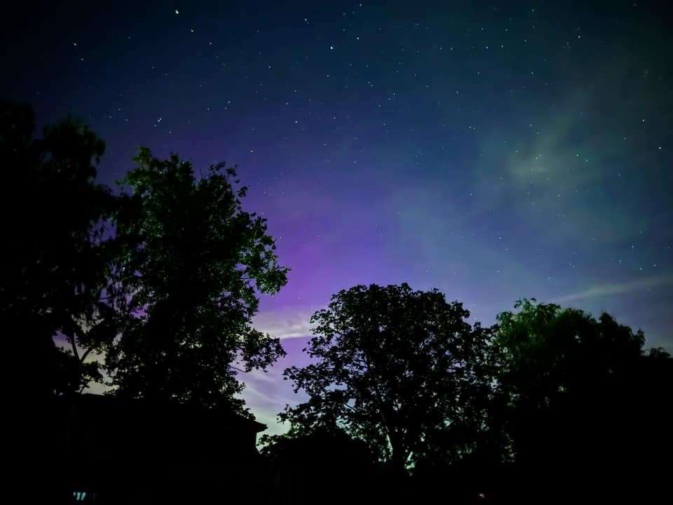 Marina Muttik captured the Northern Lights in Chesham, Bucks (Marina Muttik/PA)