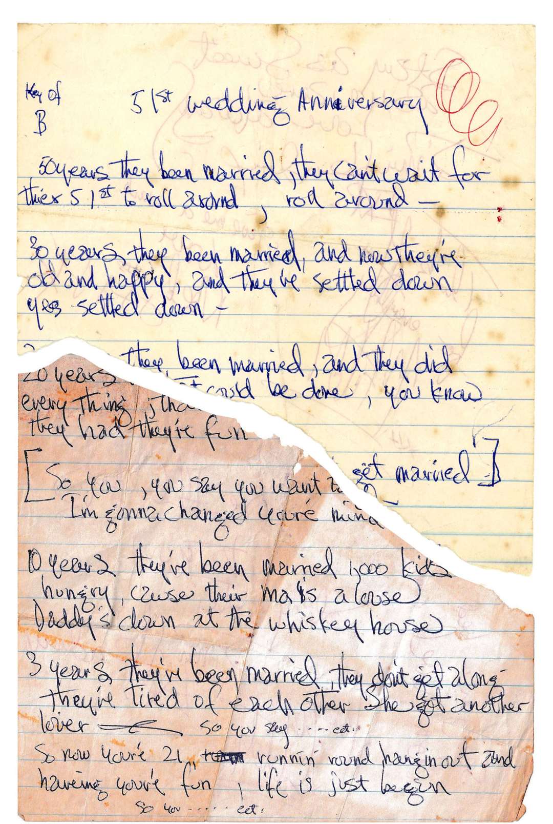 Signed copy of Jimi Hendrix lyrics pieced together 55 years later (Tracks Ltd/PA)