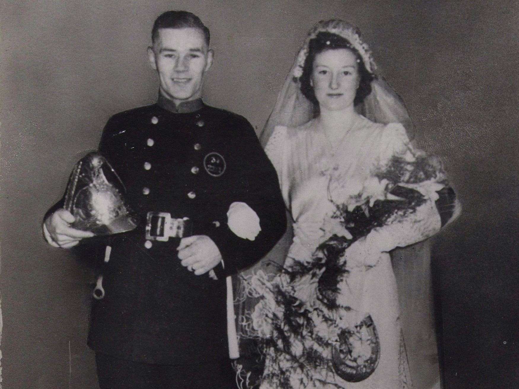 David and wife Joan on their wedding day in 1939. Picture: Alan Bengall