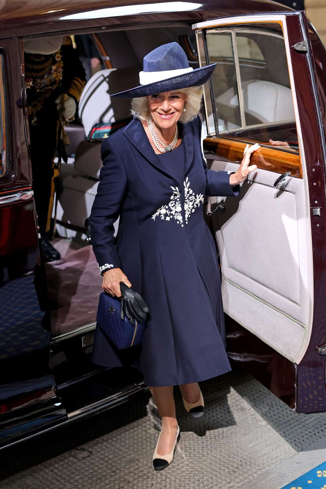 The Duchess of Cornwall arrives at the Sovereign’s Entrance to the Palace of Westminster (Chris Jackson/PA)