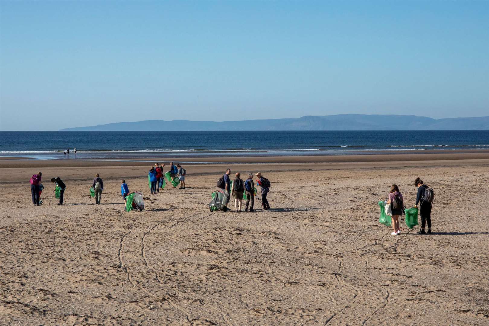 Volunteers at Stevenston Beach, North Ayrshire (MSC/PA)