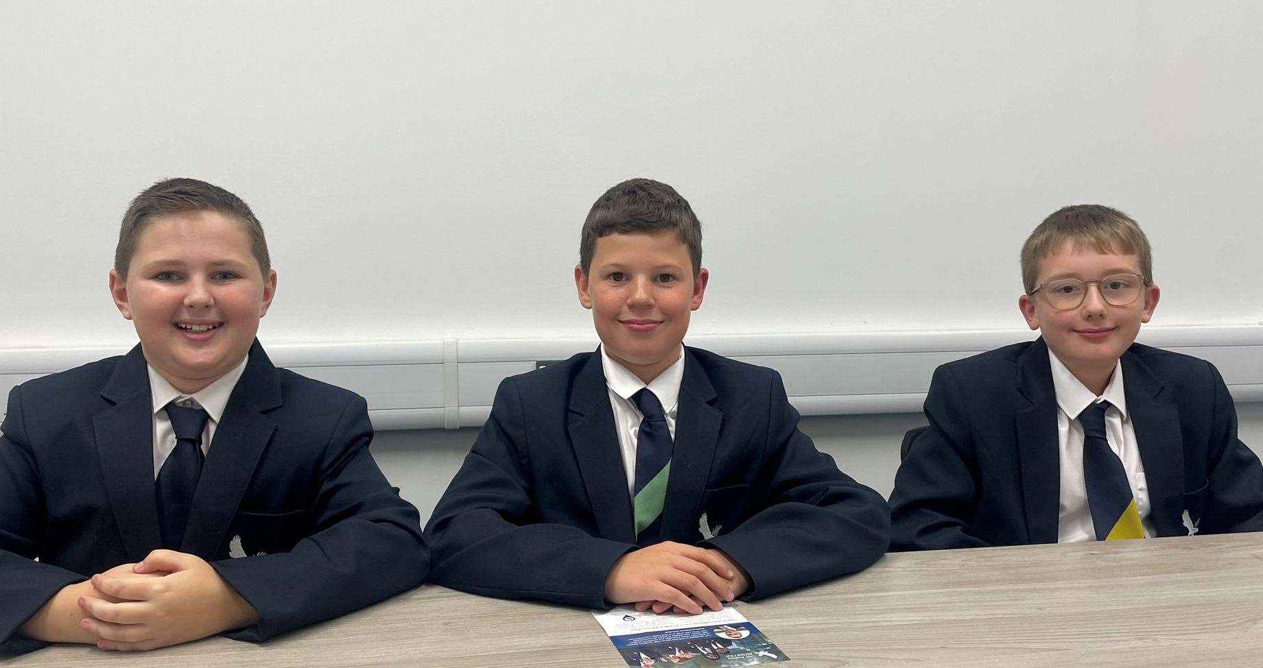 Year 8 pupils Ethan Howard and Sabastian Cunnington and Year 7 pupil Franklin Irwin