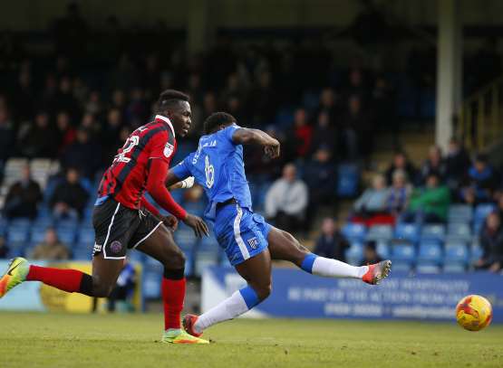 Deji Oshilaja scores for the Gills Picture: Andy Jones