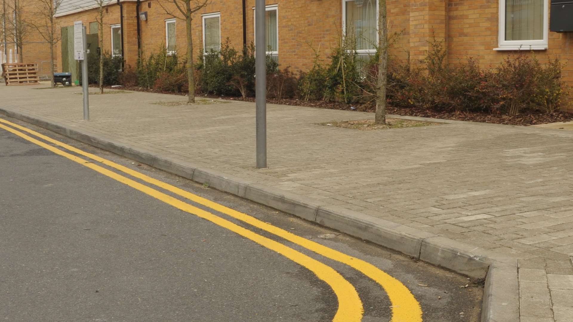 The lines that were painted prior to the medical centre opening up