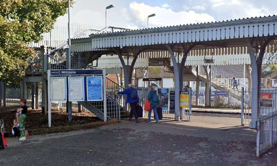 There have been delays at Whitstable railway station following reports of trespassing on the tracks. Picture: Google Maps