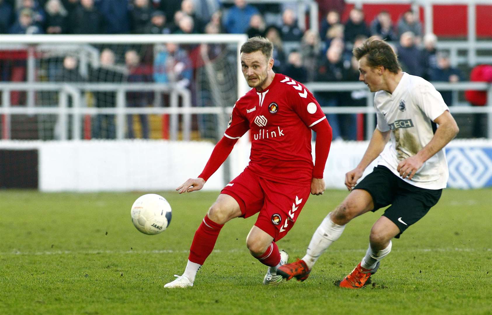 Frankie Sutherland in action for Ebbsfleet United in February Picture: Sean Aidan