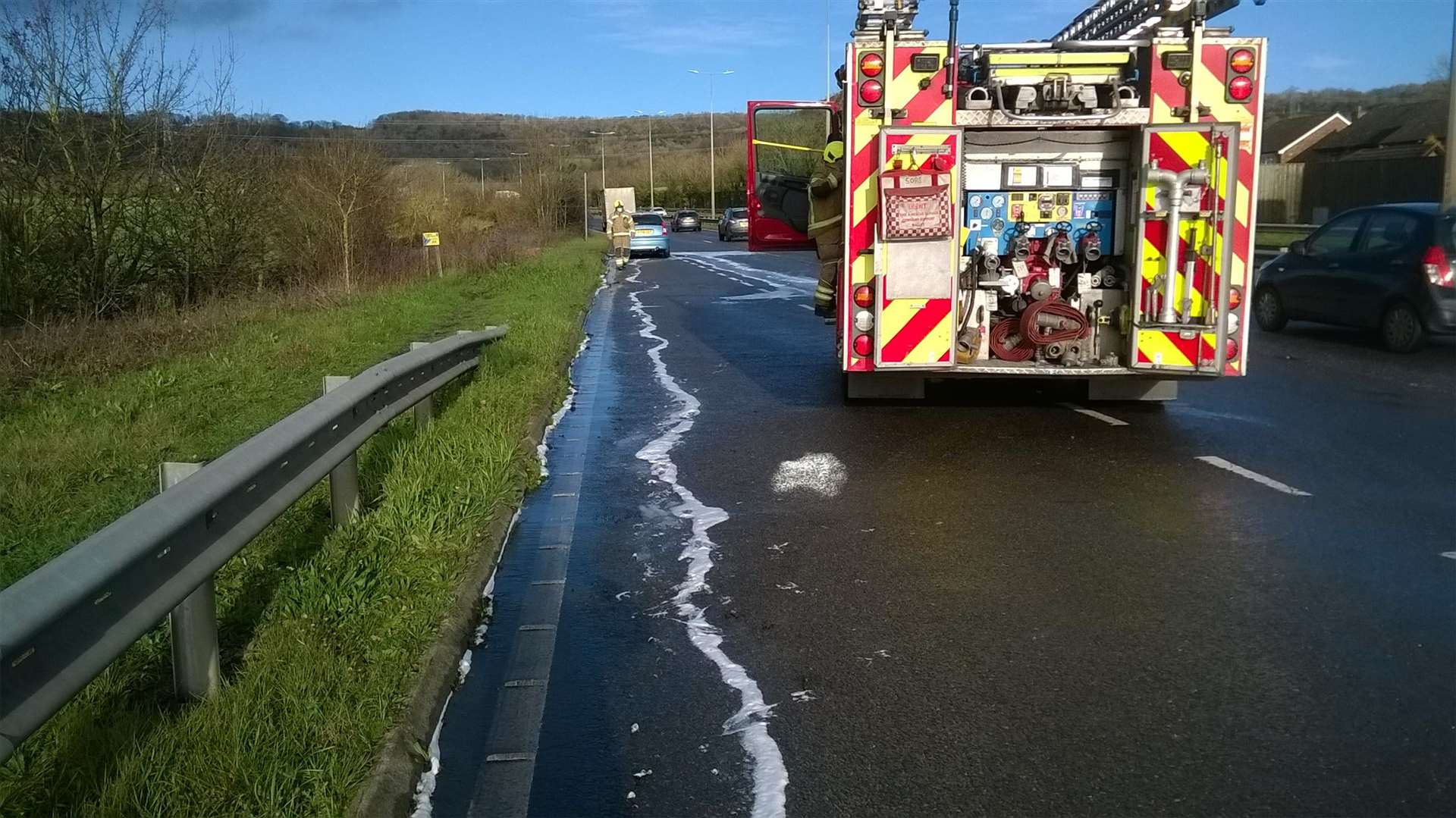 The fire service and police were called to the scene