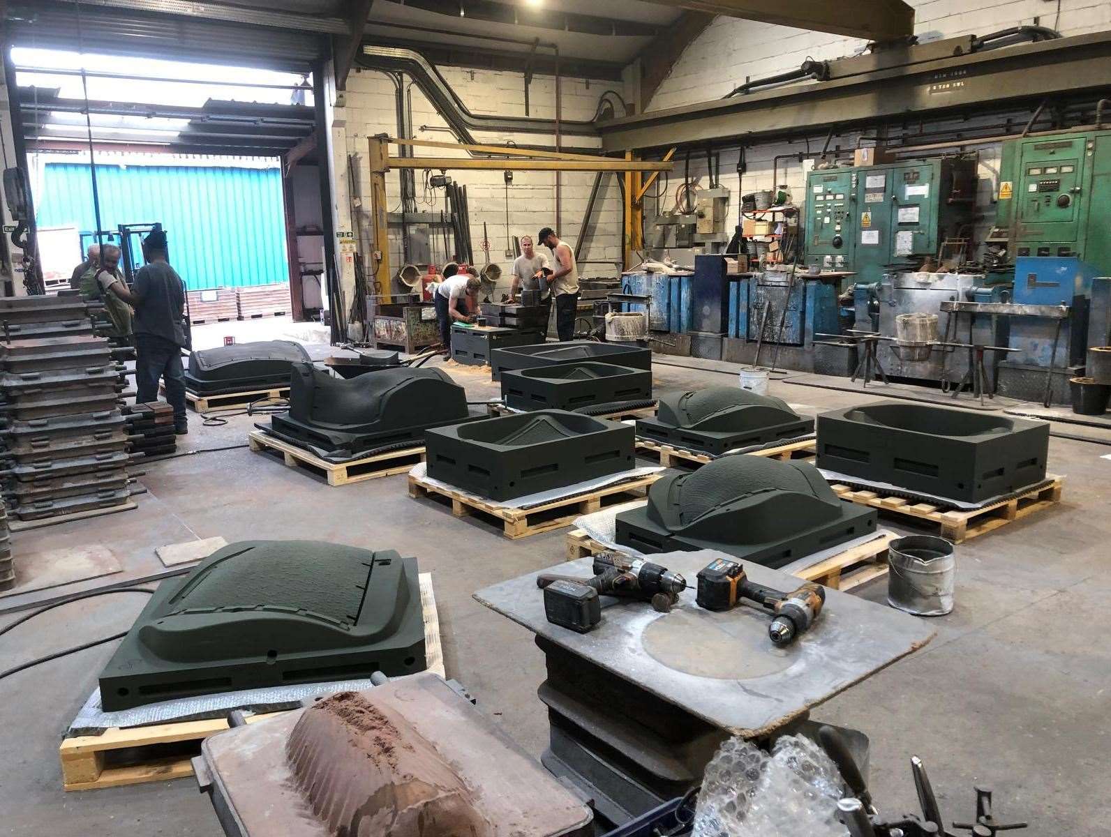 Work on the heads at Maybrey Precision Castings in Aylesford