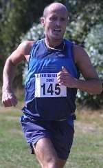 FIRST HOME: Mark Linbourne heading for the finishing line. Picture: RICHARD EATON