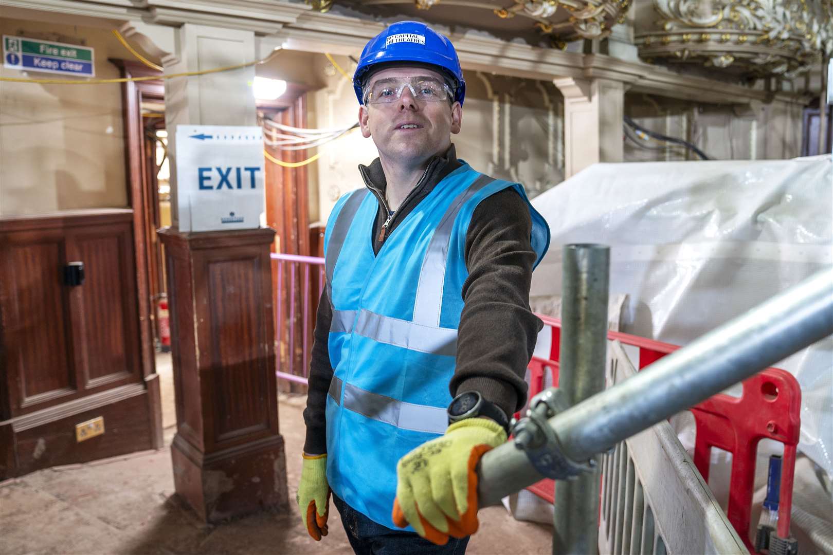 Scottish Conservative leader Douglas Ross during a visit to the King’s Theatre, Edinburgh, which is undergoing refurbishment (Jane Barlow/PA)