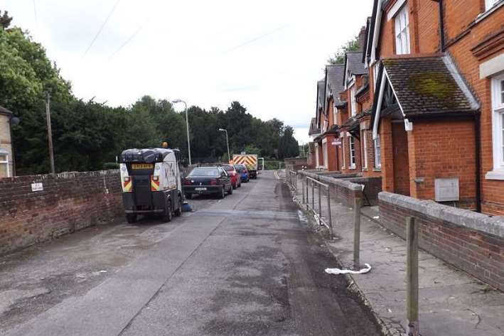 The scene after contractors first cleaned St Martin's Terrace, Canterbury