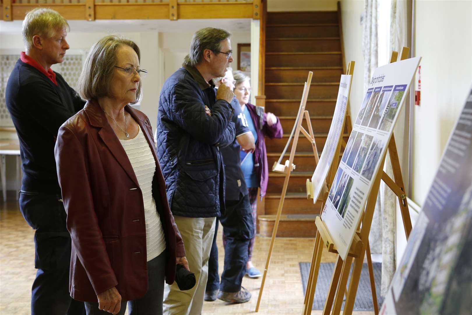 Residents look at the plans