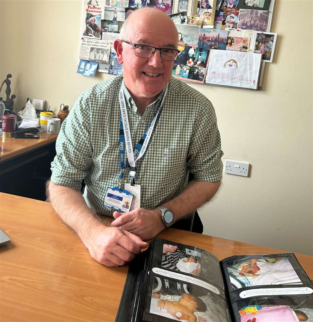 Trust treasurer Geoff Lawrence, dad to twins girls including Alice who was the first baby to be treated at the new unit 25 years ago