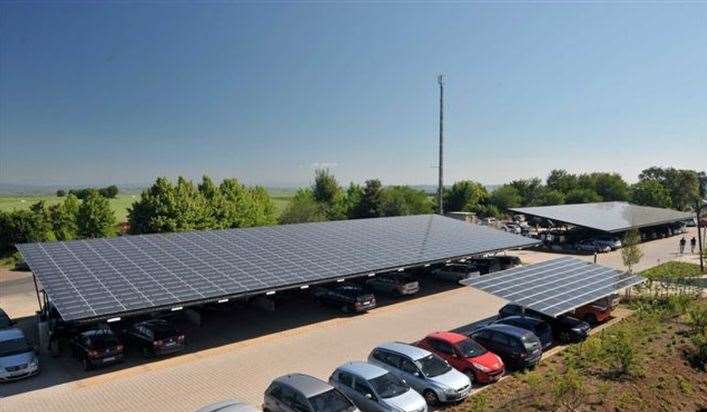 An example of a solar canopy at a car park. Picture: Absolute