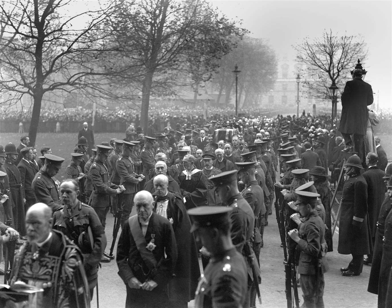 The coffin being carried into the abbey (PA)